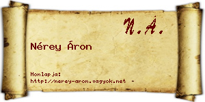 Nérey Áron névjegykártya