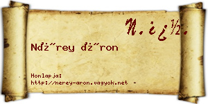 Nérey Áron névjegykártya